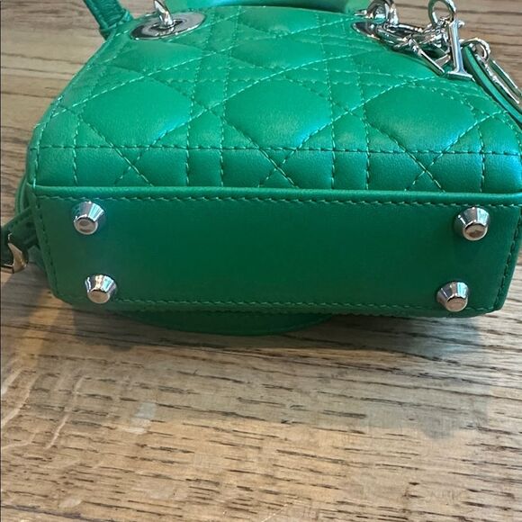 Christian Dior Lady Dior Bag Cannage Quilt Lambskin Micro Fern Green - Picture 8 of 11